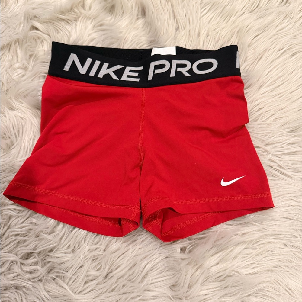 Nike Red and Black Pro Shorts